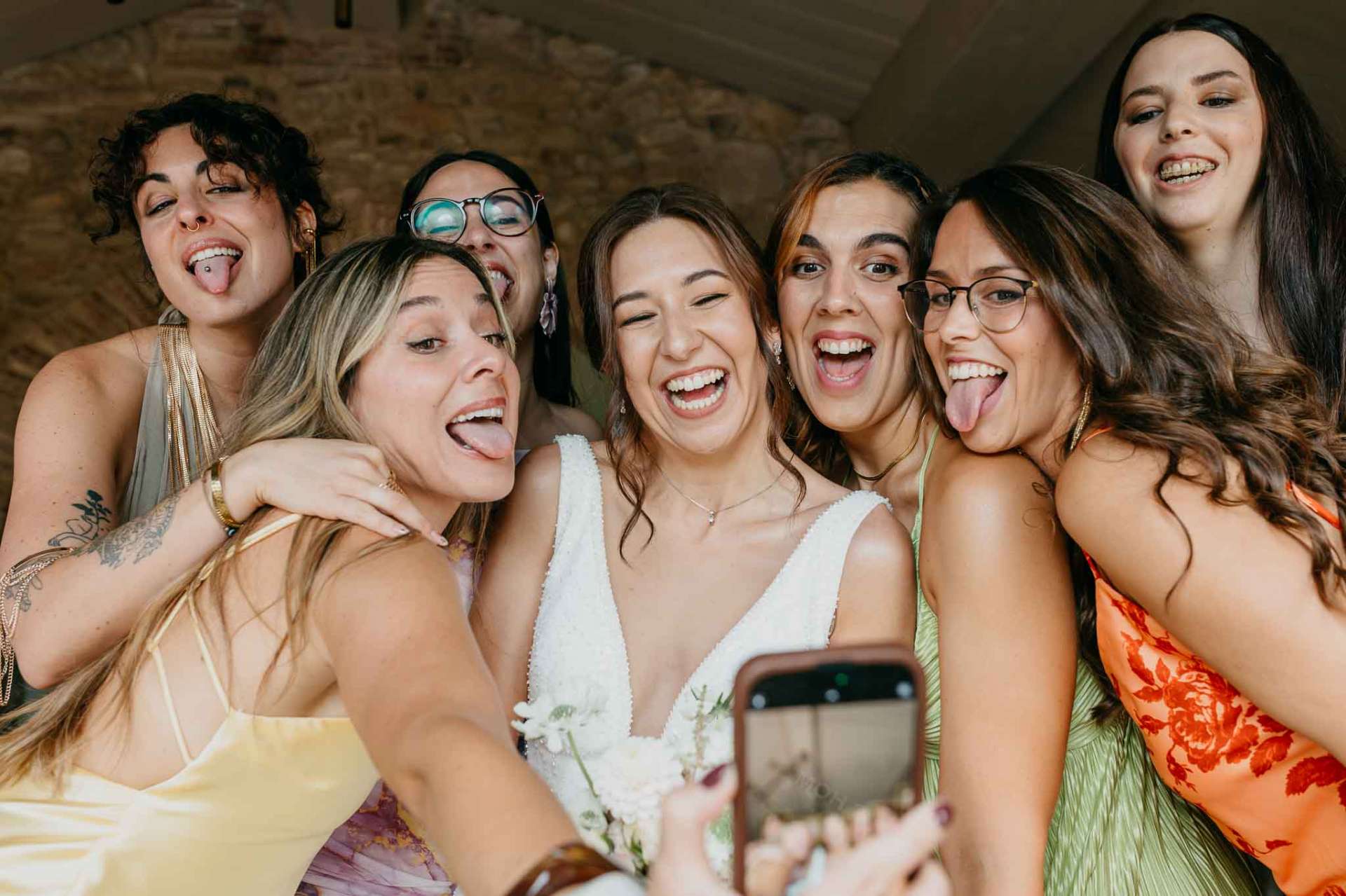 Bride selfie with friends
