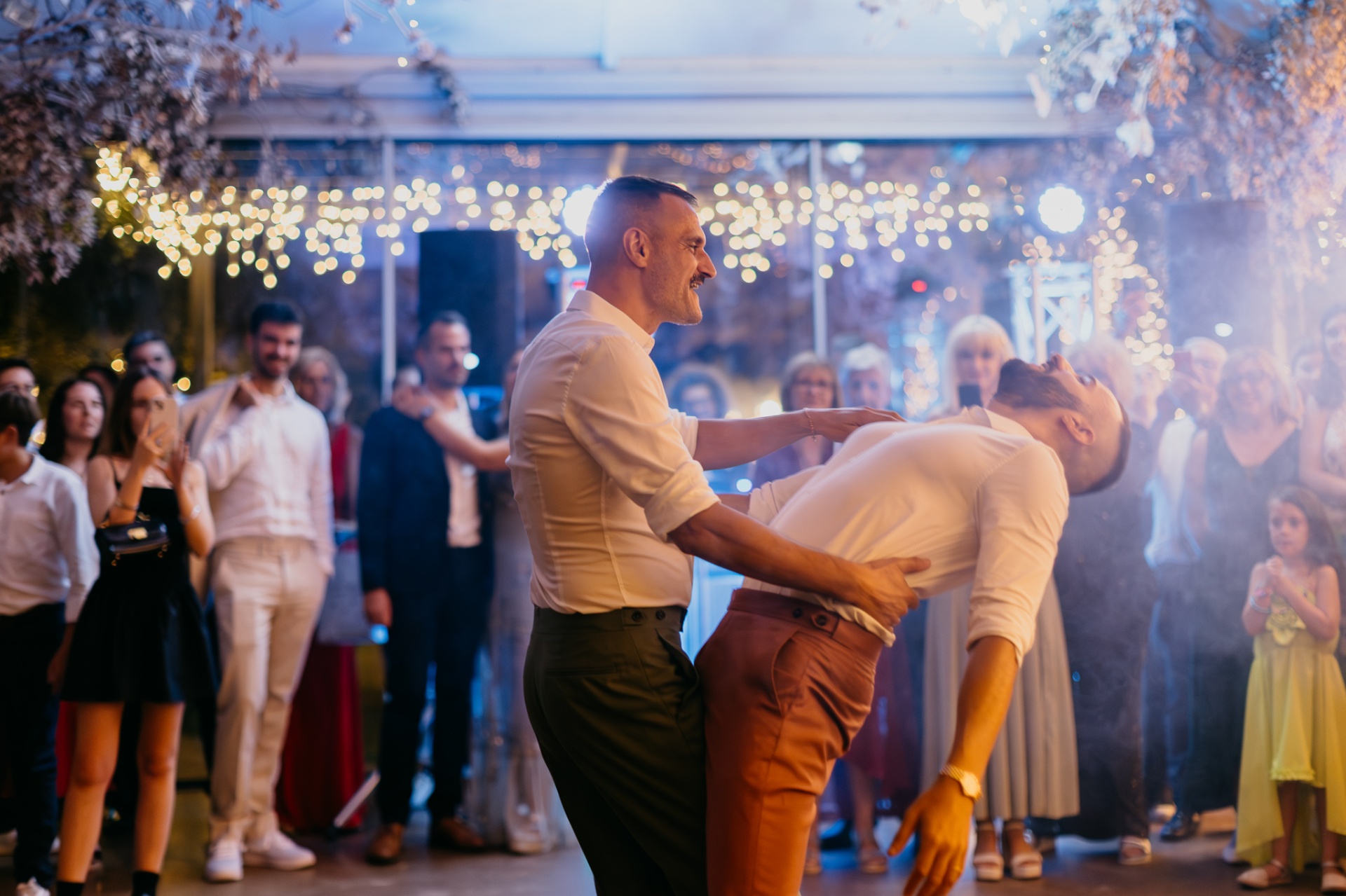 Robert dipping Edgar during their first dance